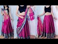 simple saree drape Gujarati style lehenga very easy and simple trick | how to wear lehenga saree