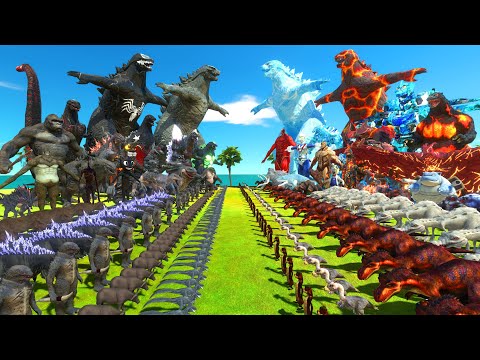 Dark Monster War - Team Dark Godzilla 2014 x Venom Godzilla VS Team Fire  Godzilla x Ice Godzilla