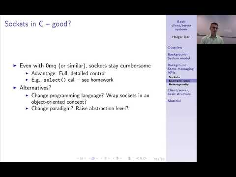 Verteilte Systeme, Kapitel 1b, Sockets, 0mq, wire formats