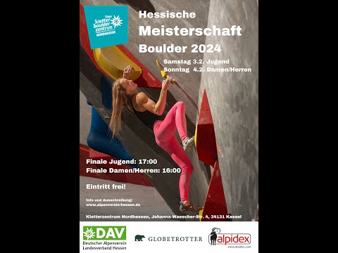 Kommentierter Stream Hessische Bouldermeisterschaft 2024 Finale Jugend B und C