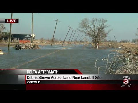 Extensive damage in Creole where Hurricane Delta made landfall