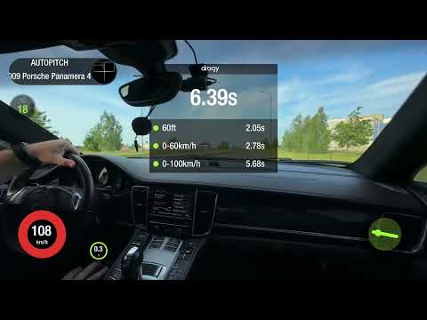 Porsche Panamera 4S 4.8i AT 4WD 2009. 0-100 acceleration.