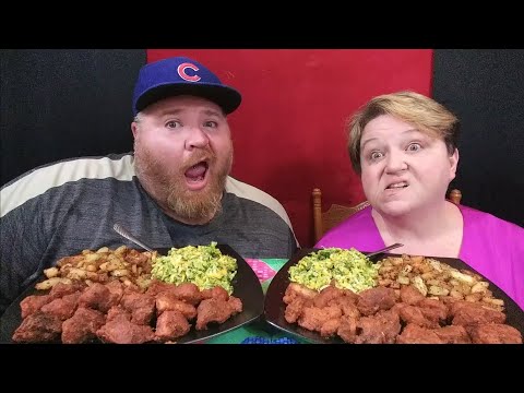FRIED HOT PORK BITES AND FRIED TATER MUKBANG Y'ALL!!!