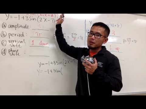 Amplitude, period, vertical shift, and phase shift