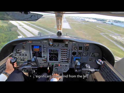 CITATIONJ JET CJ1 - IFR FLIGHT and CROSSWIND LANDING!