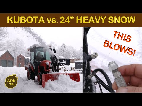 THIS BLOWS! Kubota Snow Blower VS. 24" Wet & Heavy Snow
