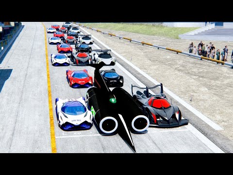 Thrust SSC vs All Devel Sixteen Hypercars at Drag Race 24 KM