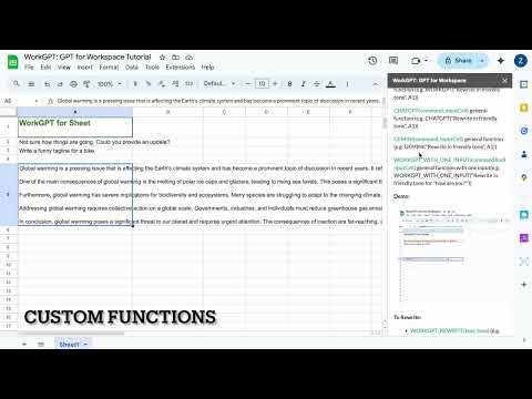 WorkGPT:  How to use AI WorkGPT, ChatGPT, Gemini, Claude in Google Sheets