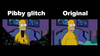 If the darkness took over all The Simpsons characters and Original SIDE-BY-SIDE COMPARISON ( Pibby )