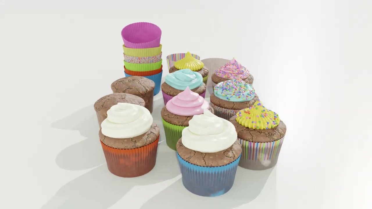 Kolekcja babeczek Model 3D