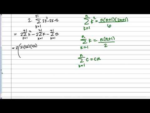 1151 FF: Sigma Notation and Sum Formulas