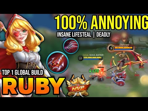 RUBY BEST BUILD 2023 | BUILD TOP 1 GLOBAL RUBY GAMEPLAY | MOBILE LEGENDS✓