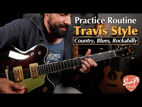 Travis Picking Practice Routine - Play By Yourself - Rockabilly, Country-Blues Guitar Lesson