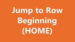 Excel Shortcuts - Jump to Row Beginning