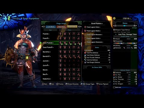 MH World: Iceborne  -  Armory  | Coral Pukei Armor