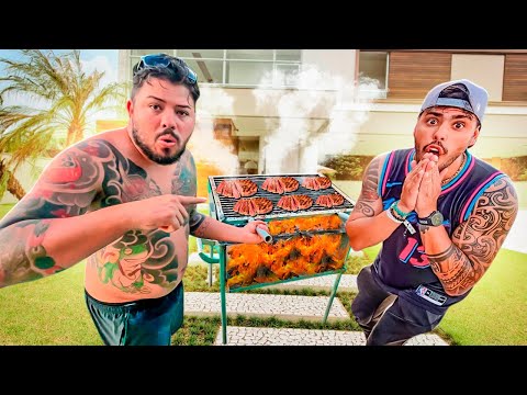 FIZ UM MEGA CHURRASCO PRA RECEBER MEU AMIGO QUE CHEGOU DOS ESTADOS UNIDOS