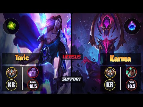 Challenger TARIC [Aftershock] (Support) VS  KARMA - Challenger KR Patch 10.5