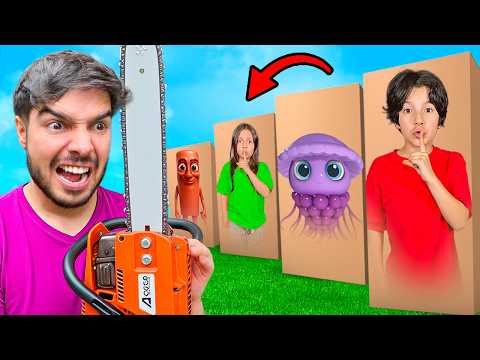 HIDE AND SEEK in CARDBOARD BOXES with BRAINROTS!!