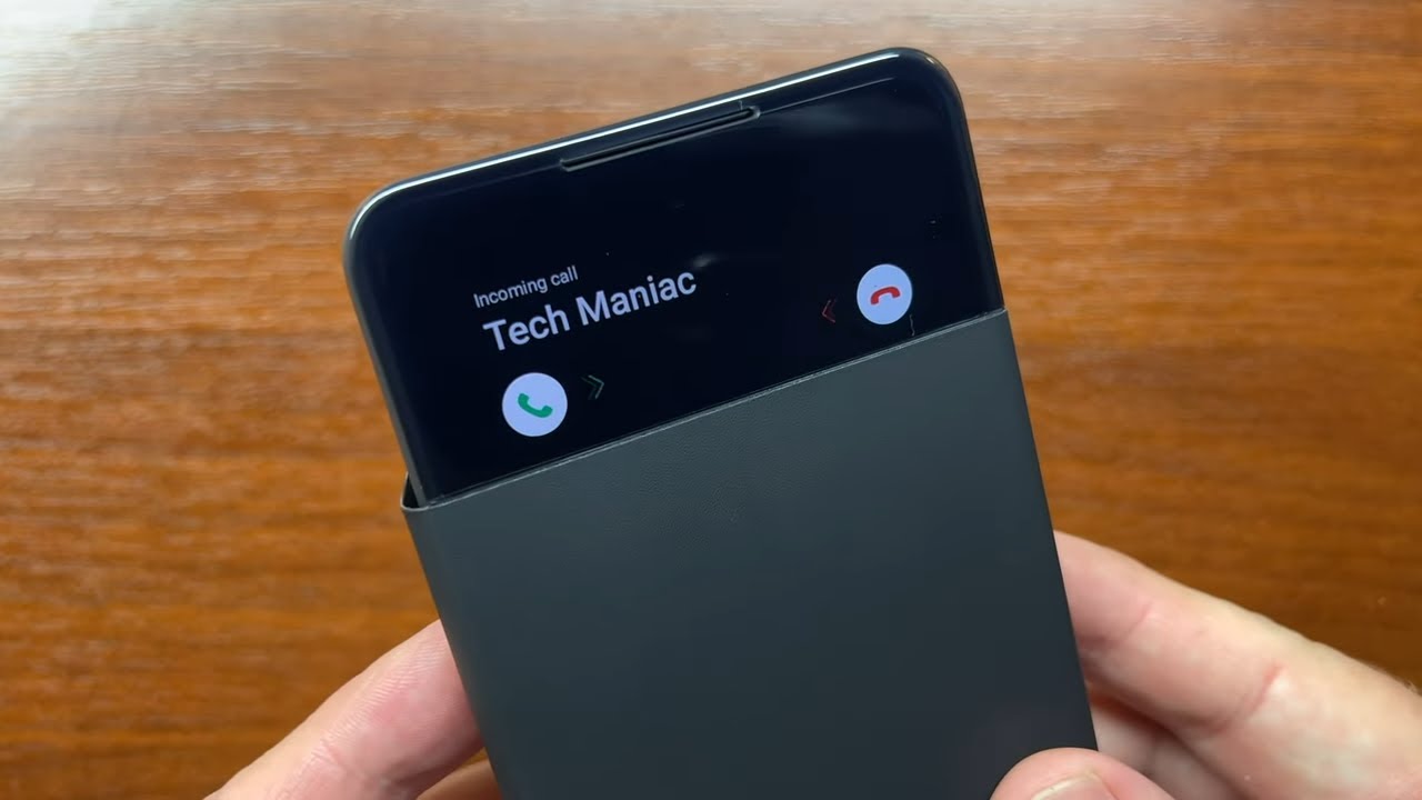 Samsung Galaxy A53 5G Cellular Incoming Call in Samsung Smart S View Wallet Cover Case