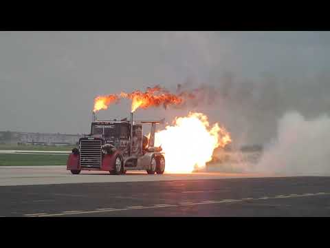 Shock Wave!! Jet truck goes over 320 MPH at Kansas City Air Show