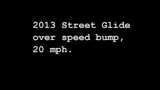 Harley Davidson Street Glide, Stock Air Suspension vs Super Shox Over Speed Bump