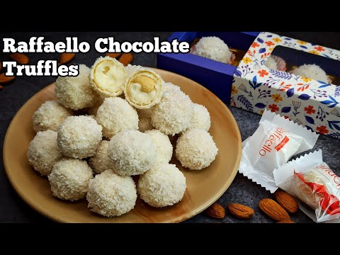 Homemade Raffaello Coconut Almond Balls Recipe| Easy Ferrero Rocher Truffles