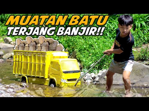 DIMAS BRAVES A FLOOD LOADED WITH ROCKS!! WILL A CANTER TRUCK BE ABLE TO DO IT??🤔🤔