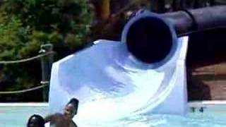 Crystal slides down on a tube