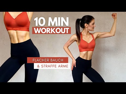 Defined arms & flat stomach in 10 minutes | no equipment | Tina Halder