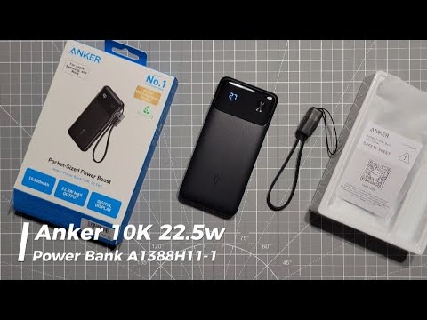 Anker 10K 22.5w Power Bank A1388H11-1 Unboxing Overview