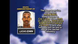 Lucas Edwin ~ Short Obituary