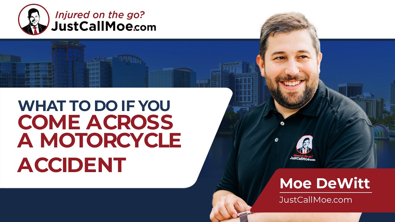 What should I do if I come across a motorcycle accident?