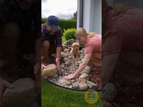 From Muddy Mess to Clean Yard — This Dry Creek Bed Did the Trick! 🌧️🌿 #DIY