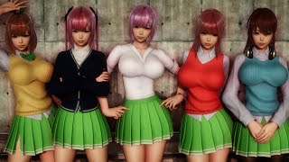 【1話】五等分の〇嫁コスプレ女子がマクロビキニでダンス【3Dアニメ】