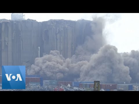 Part of Beirut’s Port Silos Collapses After Fire