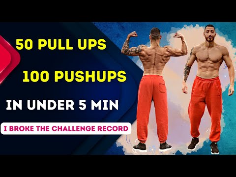 50 pull ups 100 push ups in under 5 minutes | challenge record | calisthenics