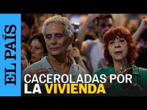 CACEROLADA masiva por la vivienda: cientos de personas se concentran en Madrid y Barcelona