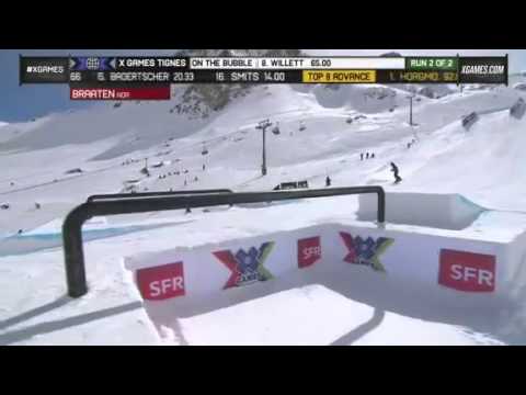 Gjermund Braaten Run 2 Men_s Snowboard Slopestyle elimination X Games Tignes 2013