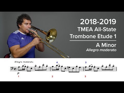 2018-2019 TMEA All-State Trombone Etude 1 - Voxman Pg. 20, Allegro moderato