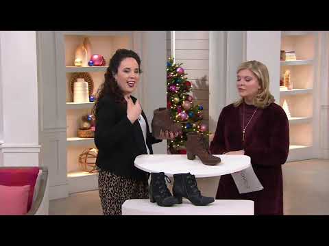 Earth Origins Heeled Lace-Up Ankle Boots - Wheaton Wynn on QVC