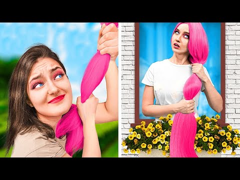 *Real Life RAPUNZEL* 🤯 Crazy Girly Problems With Long HAIR and NAILS