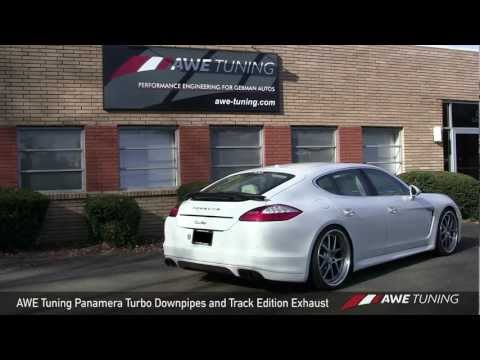 AWE Tuning Panamera Turbo Track Edition Exhaust with AWE Tuning Panamera Turbo Downpipes