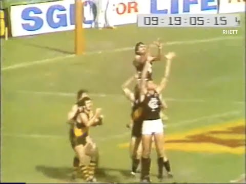 FOUND! Peter Bosustow's towering mark at 1982 Commonwealth Games. Richmond v Carlton