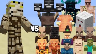 Minecraft Armor of Desert vs All Mobs – Ultimate Sand Warrior Showdown!