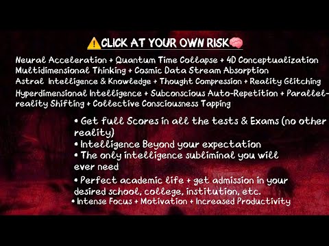 🧠⚠️God-Tier IQ: The Ultimate Intelligence Subliminal {Listen Once & Watch Your Academic Life Change}