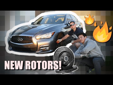 BLACK ROTORS  ON FRANNY'S Q50!