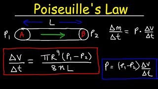 Poiseuille&#39;s Law - Pressure Difference, Volume Flow Rate, Fluid Power Physics Problems