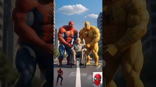 fatty Marvel and DC heroes 😱 helping an old man with his friend #avengers #shorts #marvel