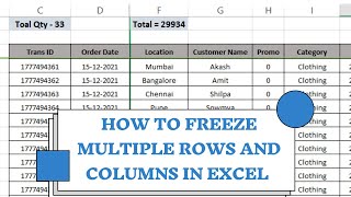 How to Freeze Multiple Rows and Columns in Excel Using Freeze Panes (Lock Rows and Columns in Excel)
