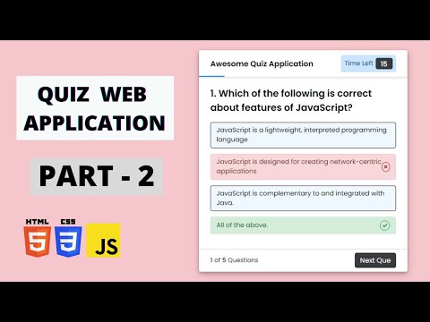 Create a Quiz App with Timer Using HTML CSS &...
